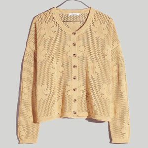 Floral Open Stitch Cardigan